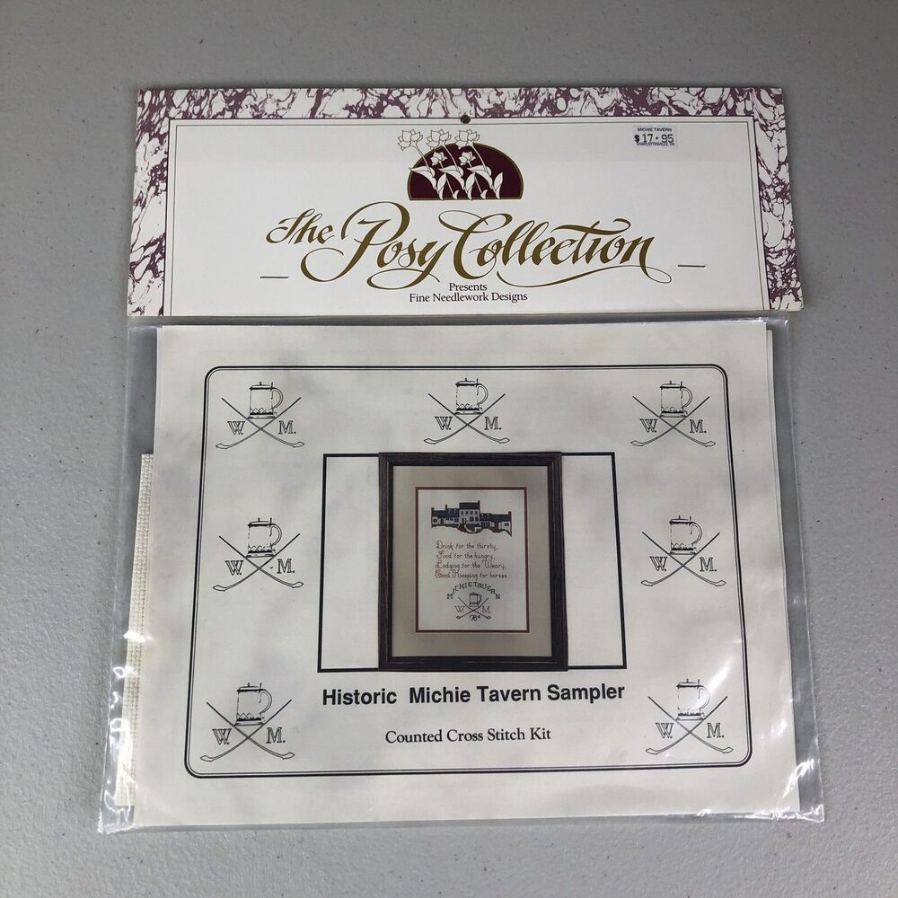 Posy Collection‎ Historic Michie Tavern Sampler Counted Cross Stitch Kit New NIP